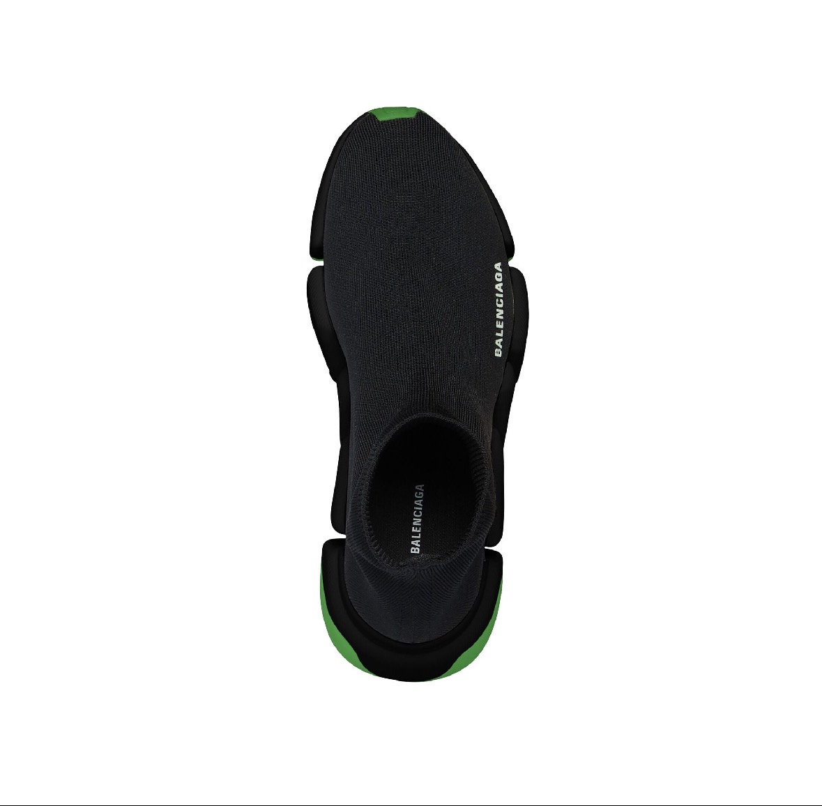 Balenciga Speed Shoes in black with green