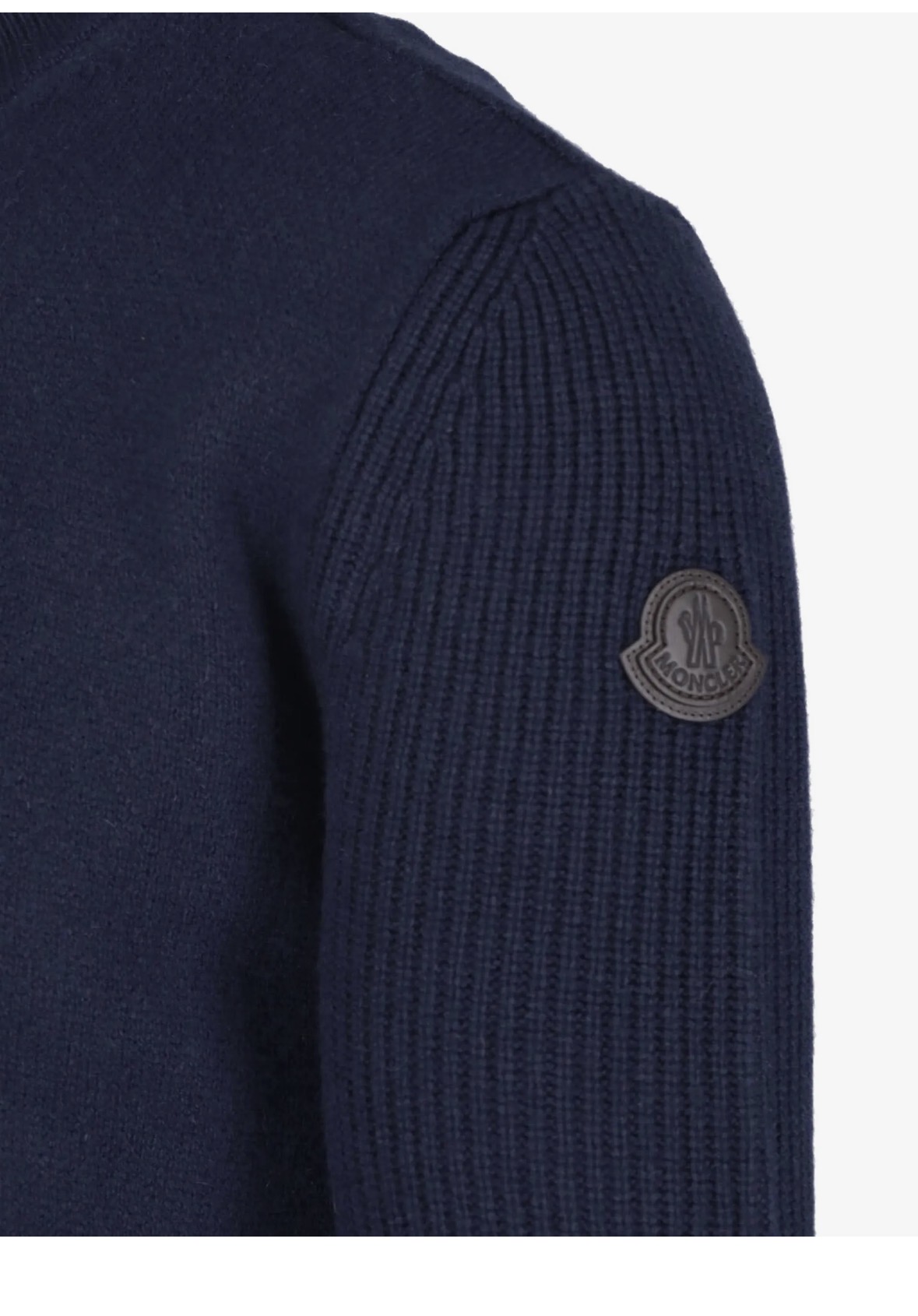 Monclr Navy Blue Zip Cashmere Sweatshirt