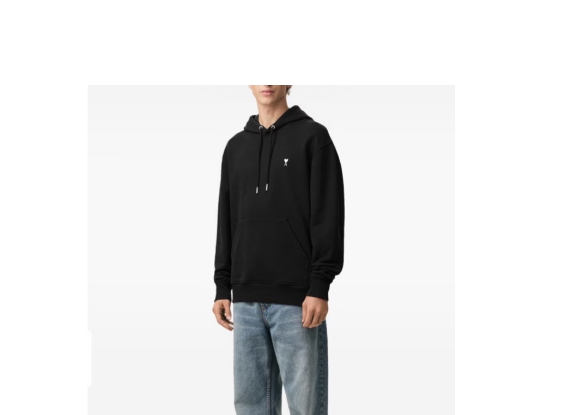 Ami De Coeur Cotton White Black Hoodie