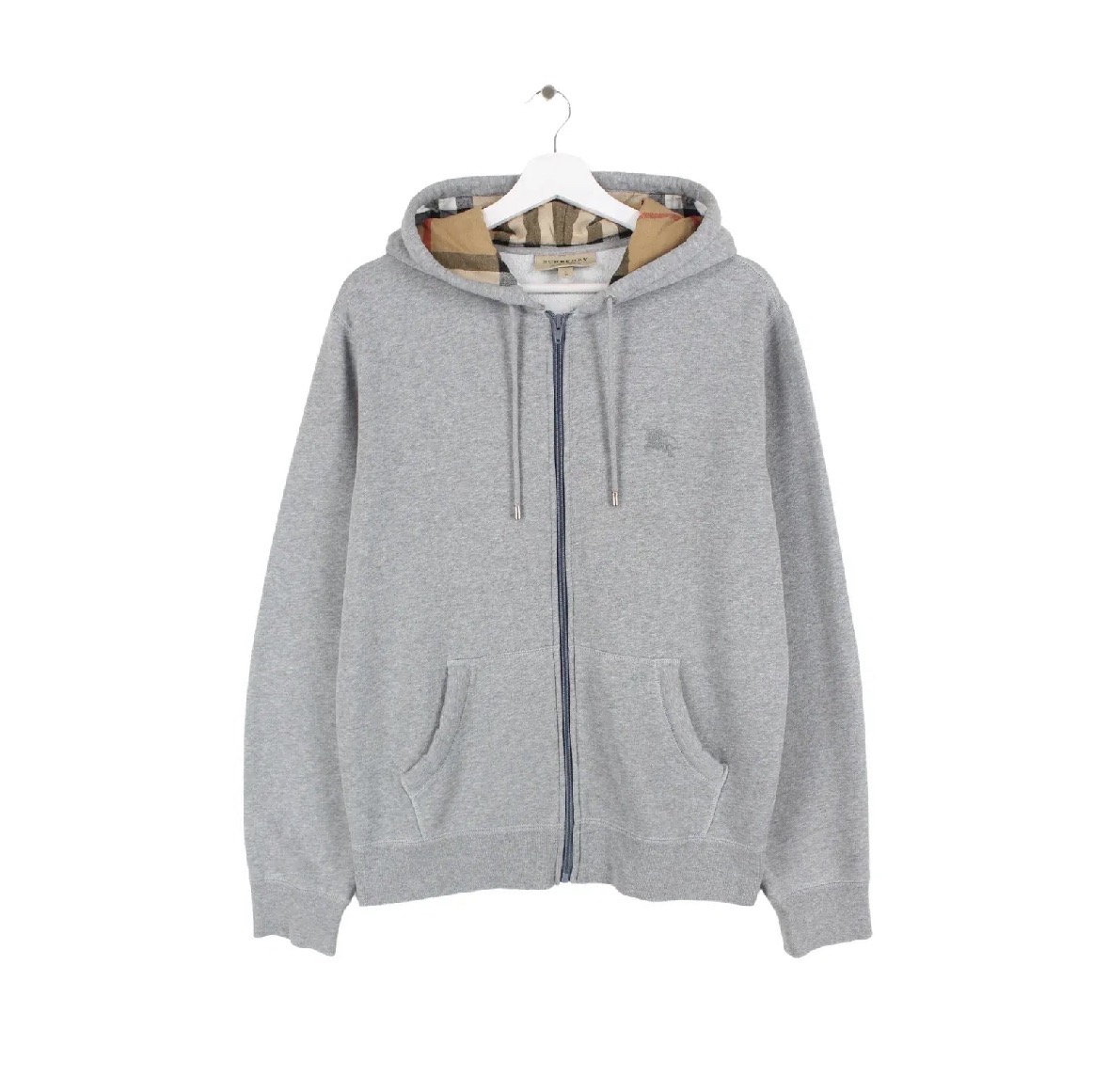 Brbrry Zip Up Hoodie Grey