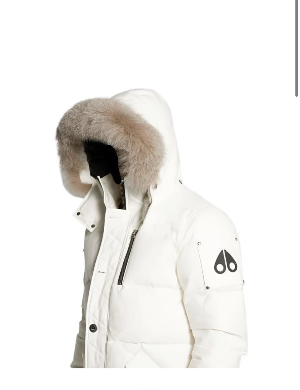 Moose Jacket White with Brown Fur