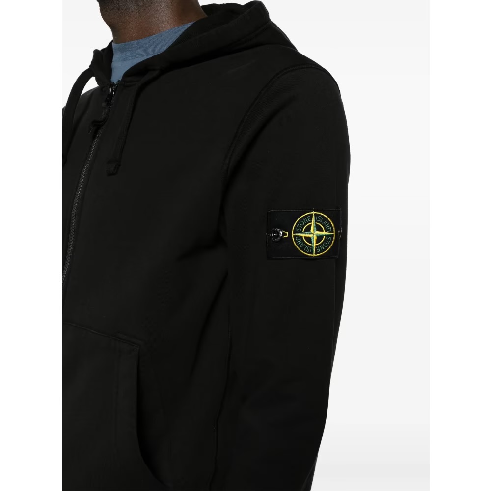 Stone Zip Hoodie Black