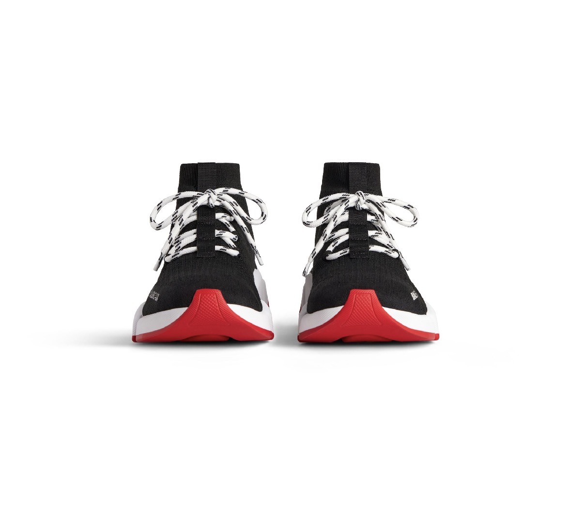 Balenciga Speed Shoes in black with red/white