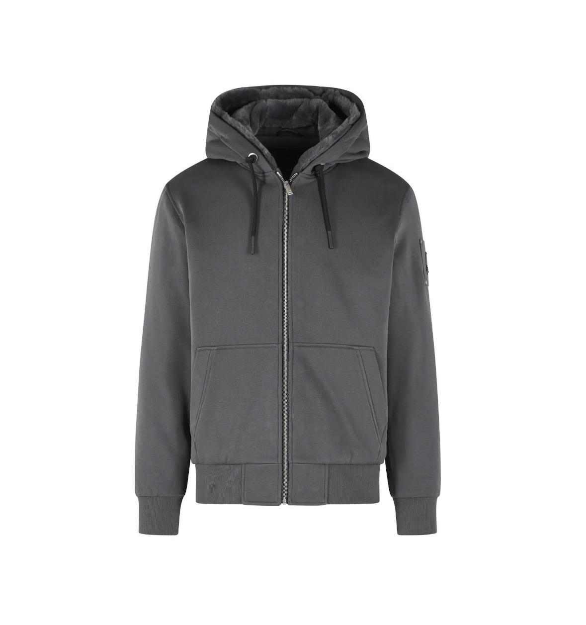 Moose Bunny Grey Zip-Up Black logo Hoodie