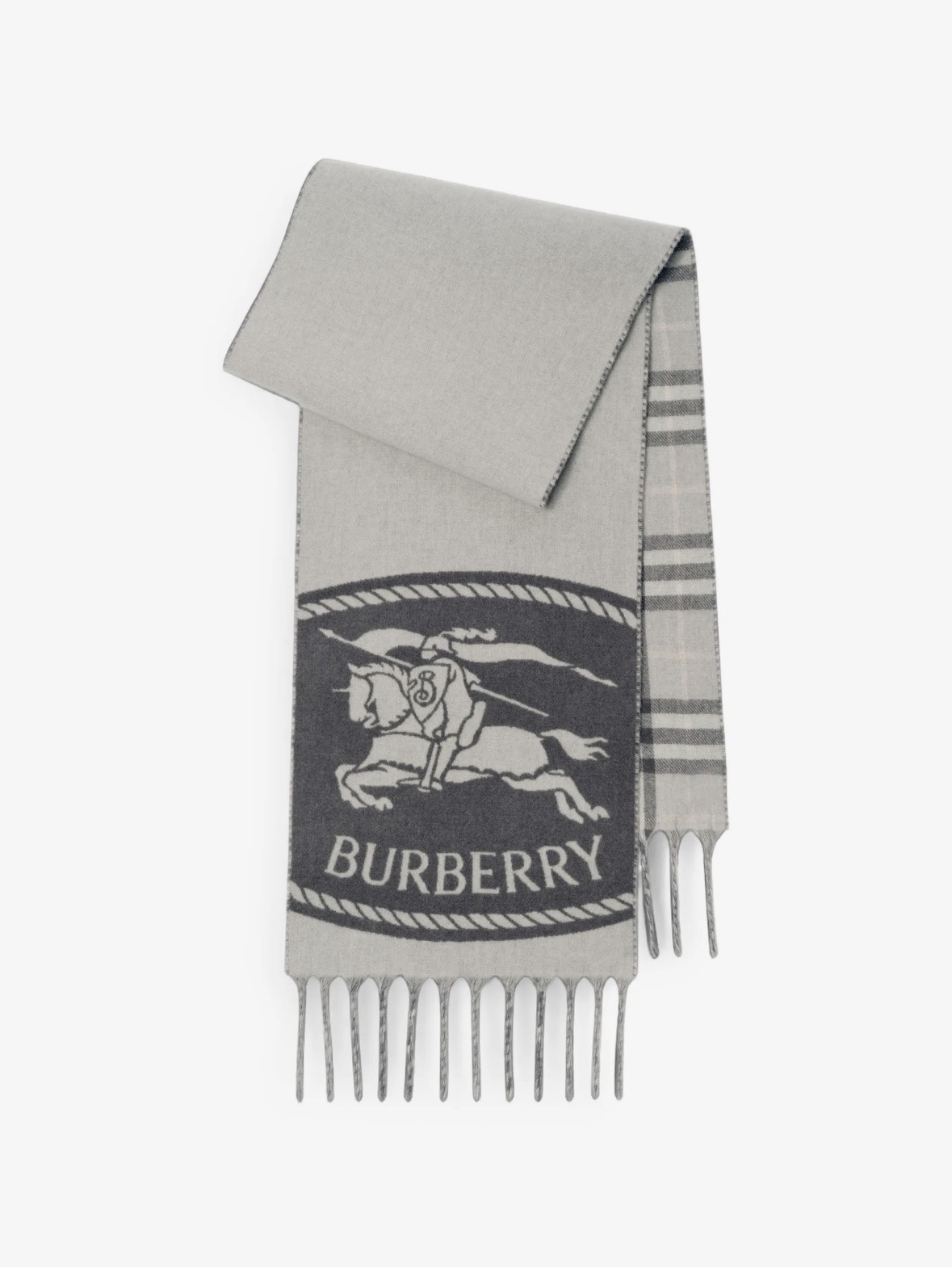 Brbrry Reversible Knight Stamp Scarf