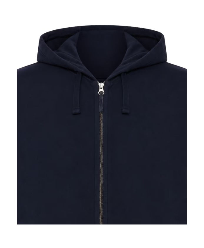 Stone Zip Up Hoodie Navy