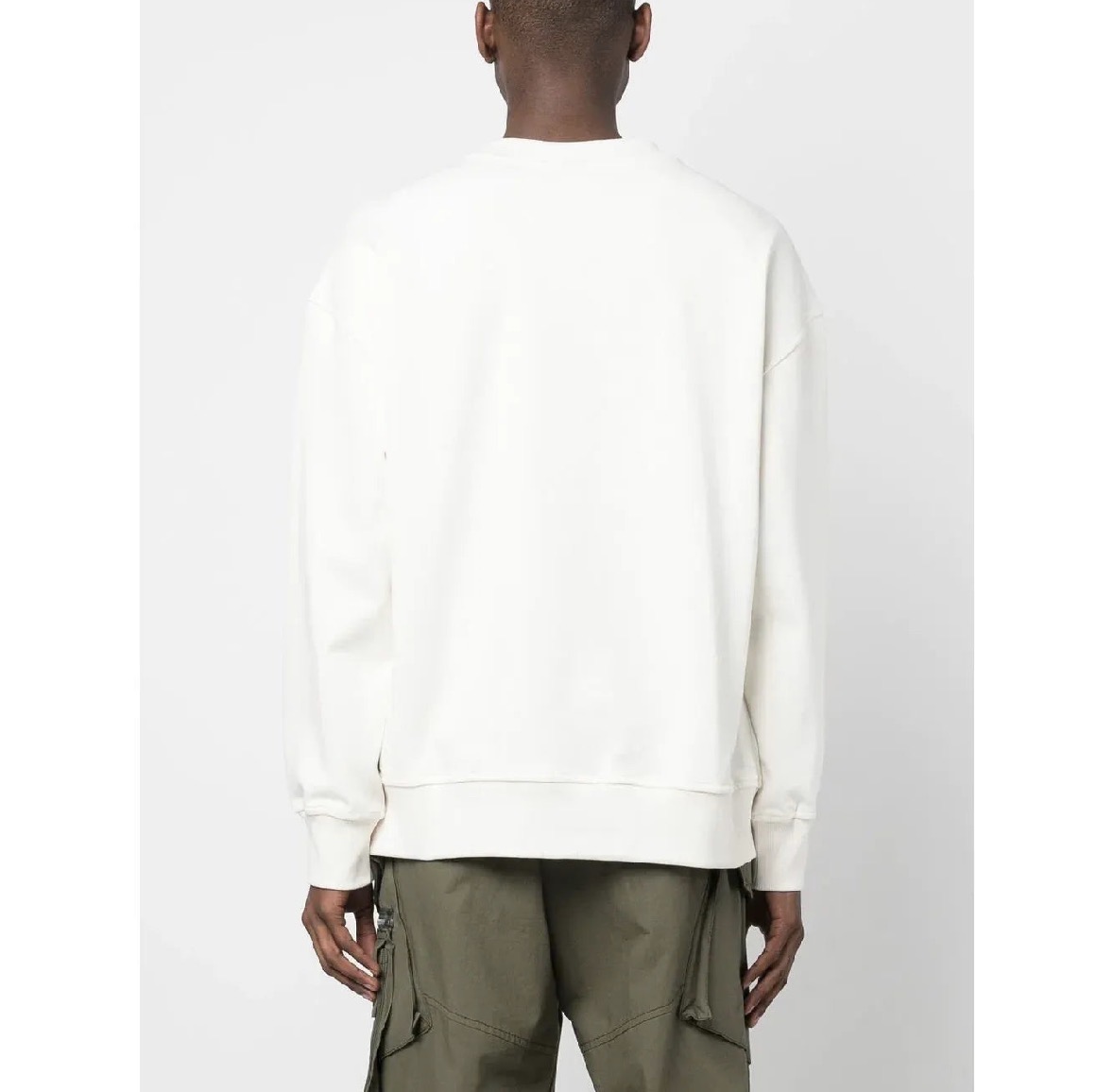 Moose Chest logo-patch detail white sweatshirt