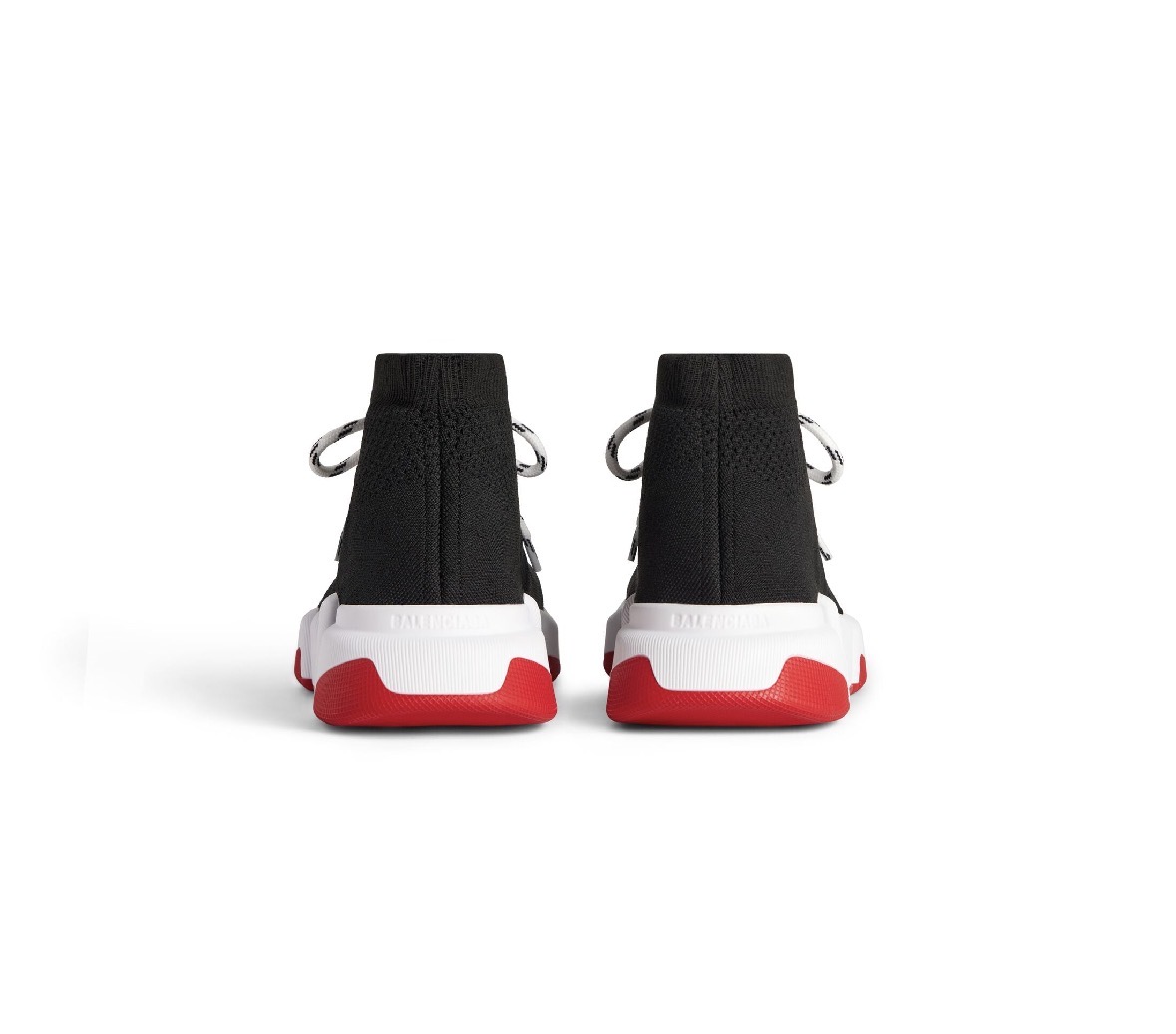 Balenciga Speed Shoes in black with red/white