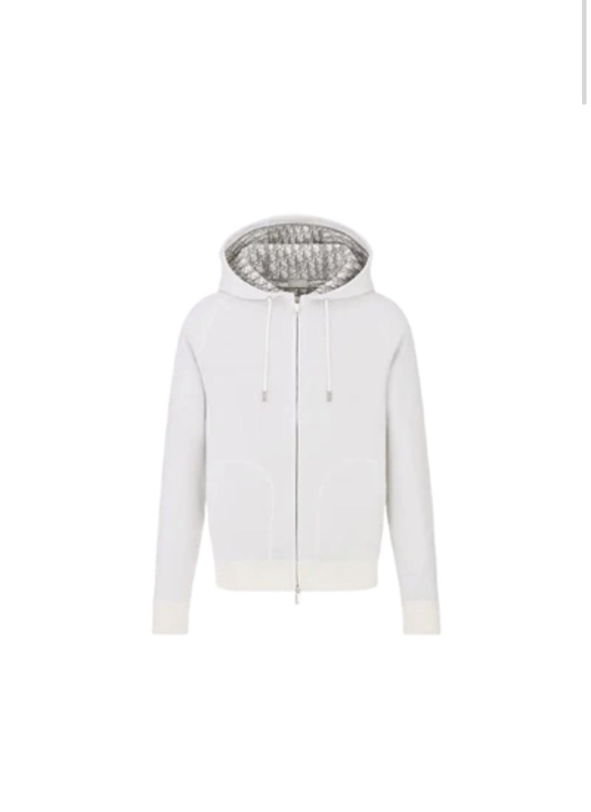 C.D White Zip Up Hoodie