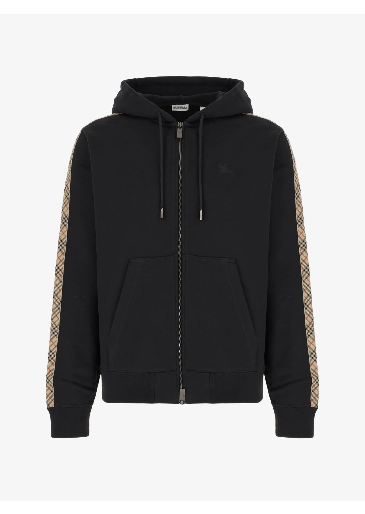 Brbrry Check Stripe Zip Hoodie