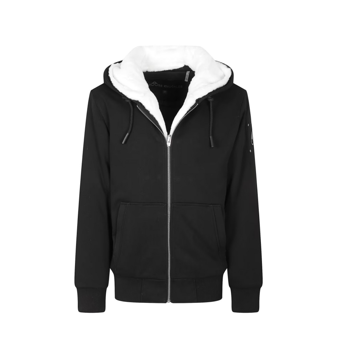 Moose Zip Up White Bunny Silver logo Hoodie