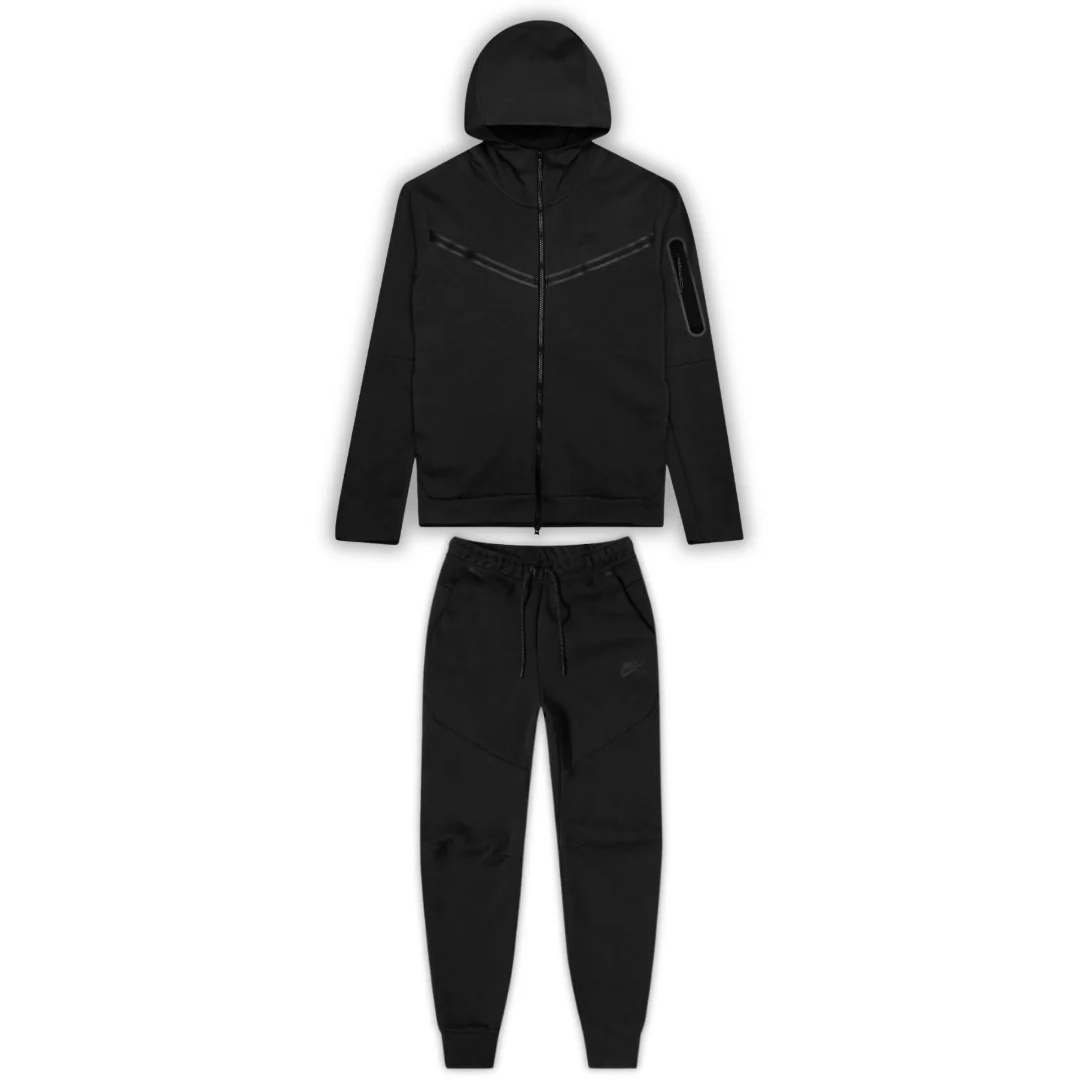 NKE Tech Triple Black Tracksuit