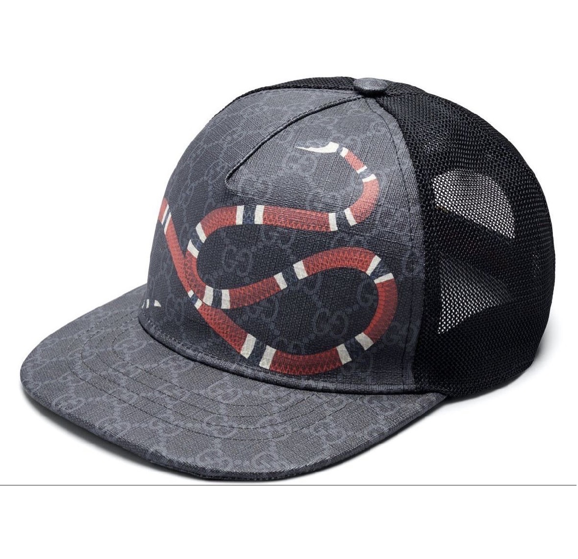 GG Snake Print Supreme Baseball Hat Black