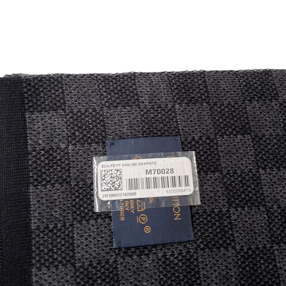 Louis Scarf Néo Petit Black and Grey Damier Wool