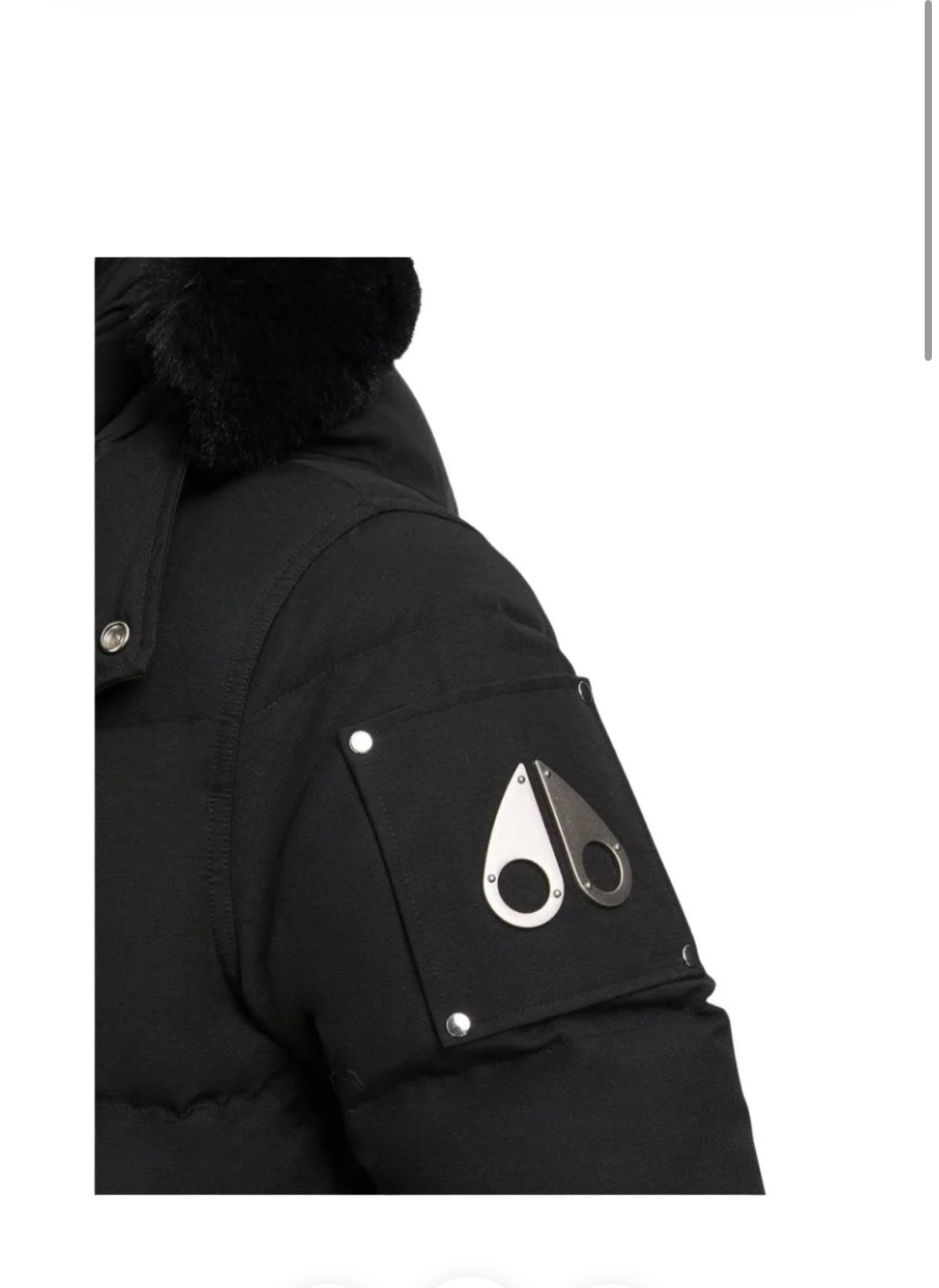 Moose Jacket Silver Patch Black Fur