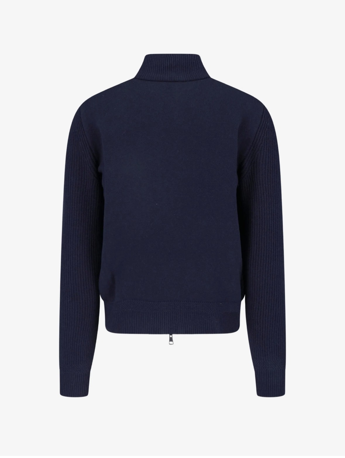 Monclr Navy Blue Zip Cashmere Sweatshirt
