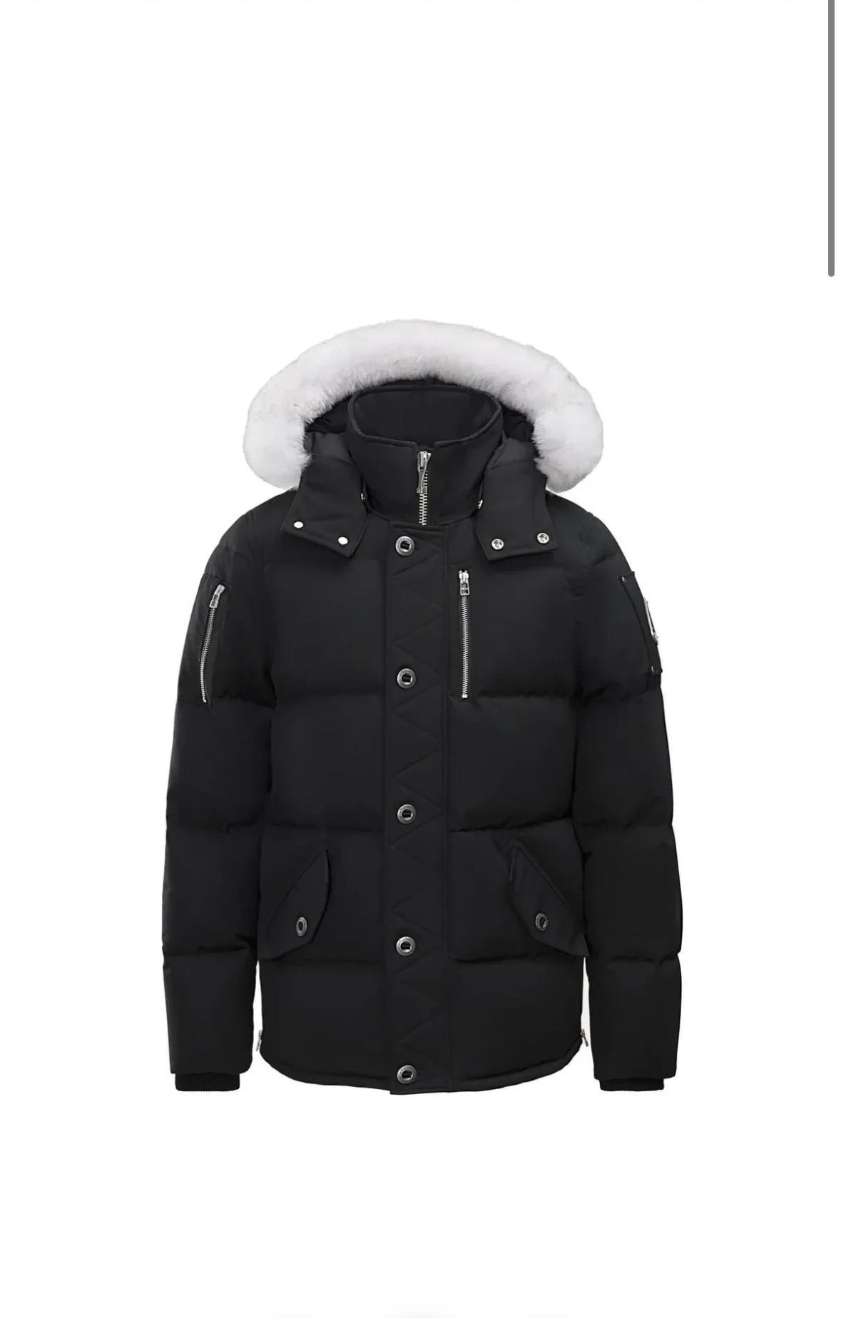 Moose Jacket Silver Patch White Fur