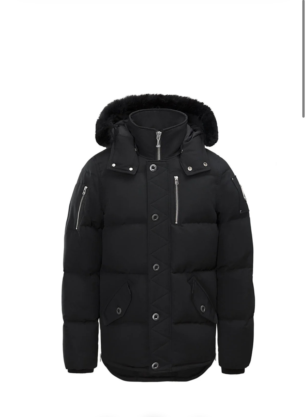 Moose Jacket Silver Patch Black Fur