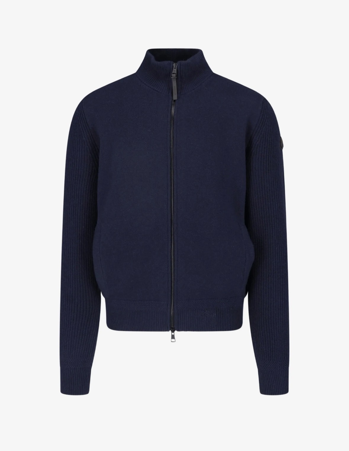 Monclr Navy Blue Zip Cashmere Sweatshirt
