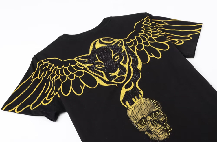 Plein t-shirt in Black