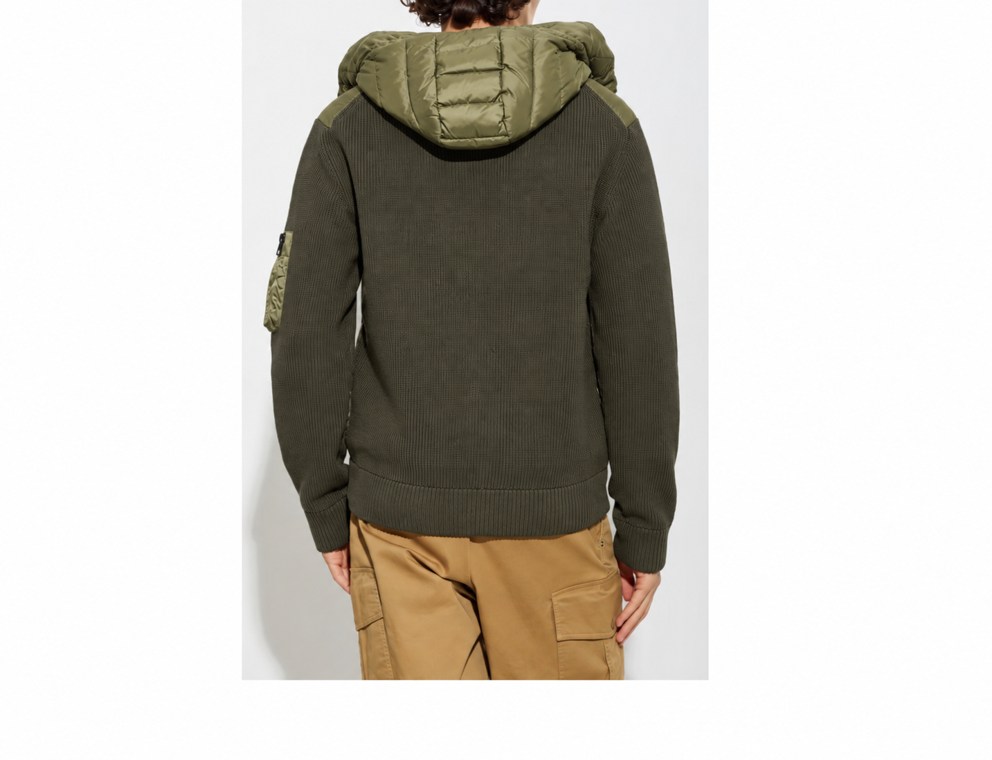 Monclr Cardigan Turtleneck med quiltad front Green