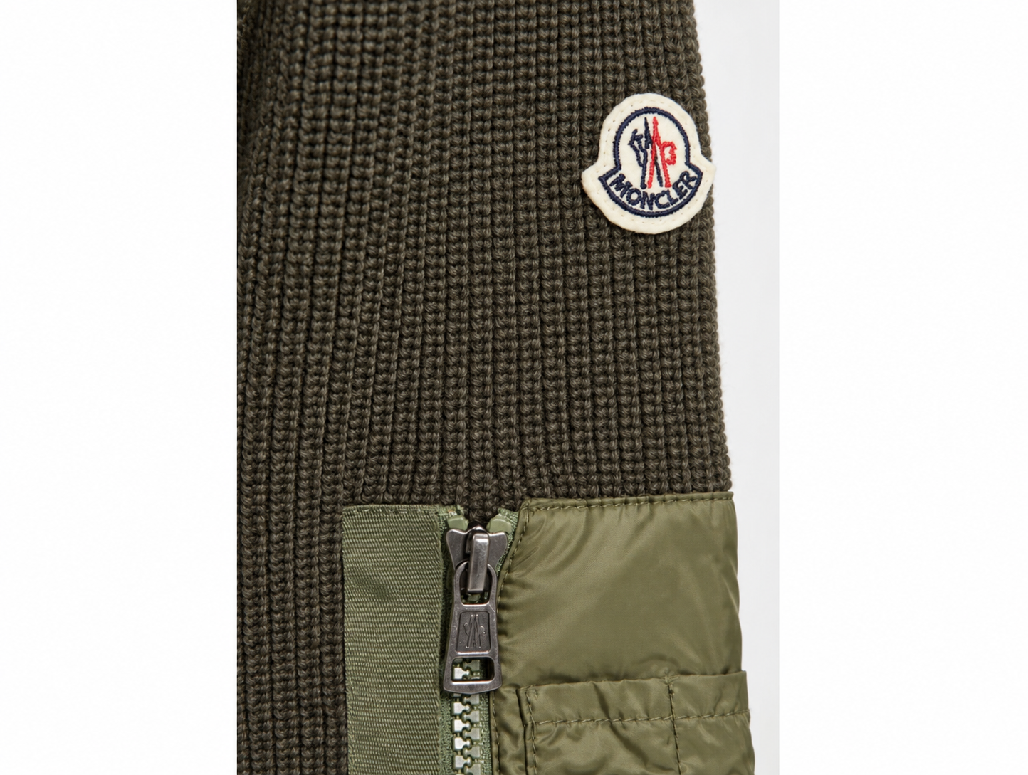 Monclr Cardigan Turtleneck med quiltad front Green