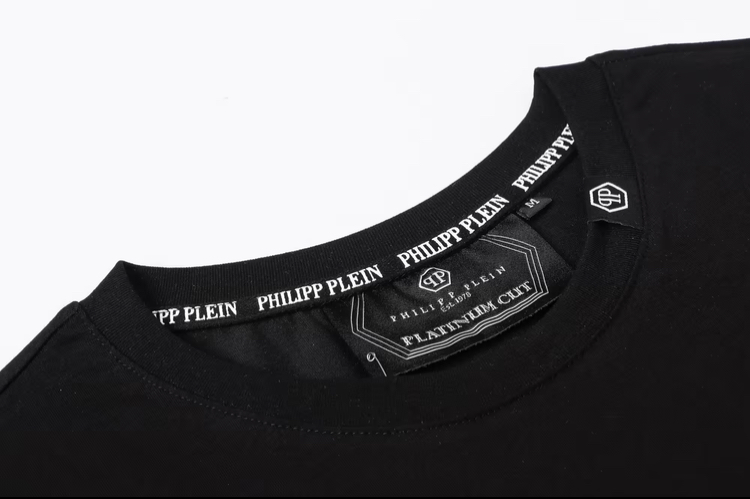 Plein t-shirt in Black