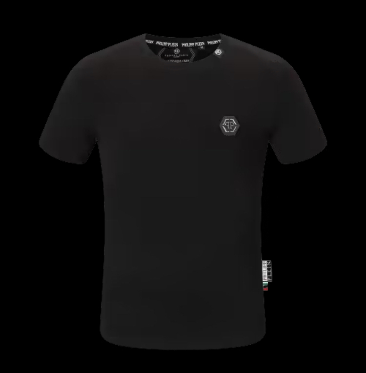 Plein t-shirt in Black