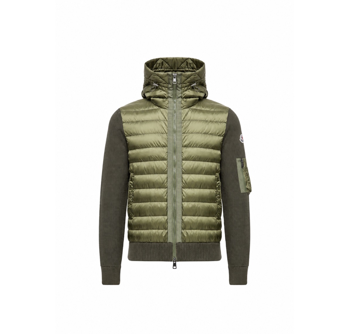 Monclr Cardigan Turtleneck med quiltad front Green